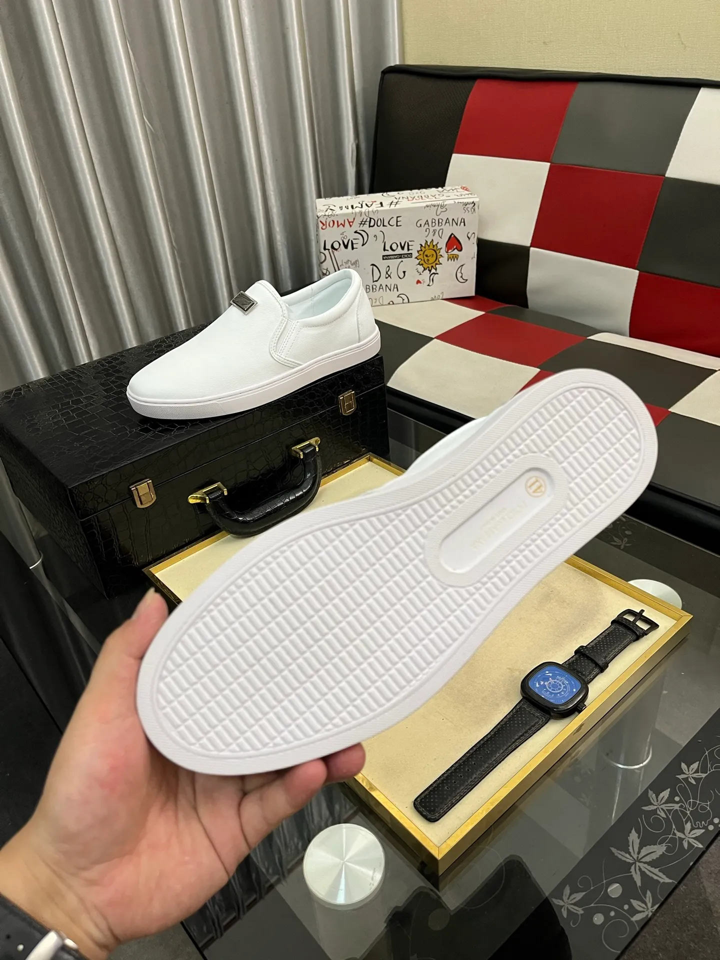 Men's men's shoes💰400⌚️⌚️【DG～】men's casual shoes 2022z cabinet simultaneous sale 🔶🔷🔜The upper is made of cowhide spliced fabric ➕Mesh lining, which is comfortable and breathable. The sole is: the original comfortable and wear-resistant outsole, ⚠️The real thing📱Photographed🎬The real thing is better📢📢📢Size: 38-46